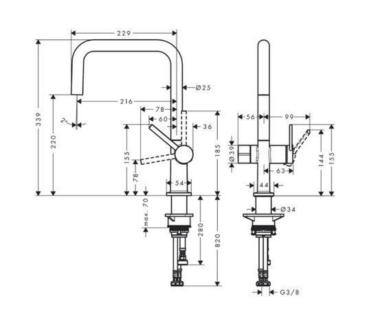 смеситель для кухни hansgrohe talis m54 72807000 в Актобе фото № 2