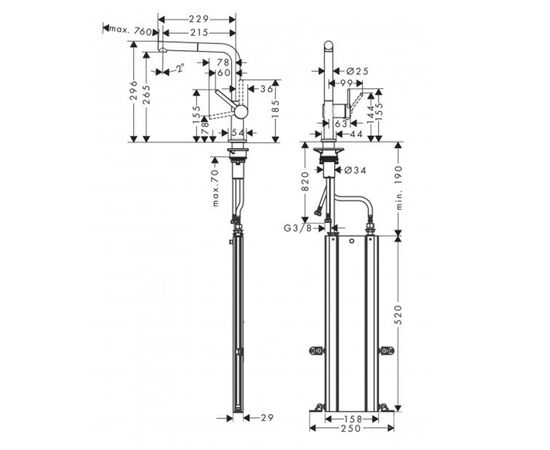 смеситель для кухни hansgrohe talis m54 72809670 в Актобе фото № 2