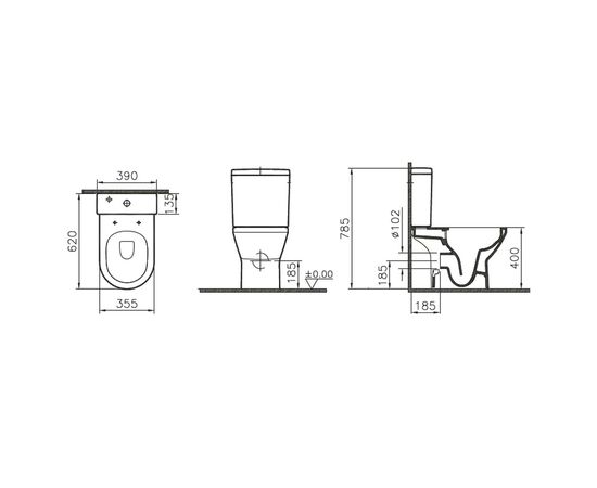 унитаз напольный vitra integra round 9833b003-7206 безободковый в Актобе фото № 3