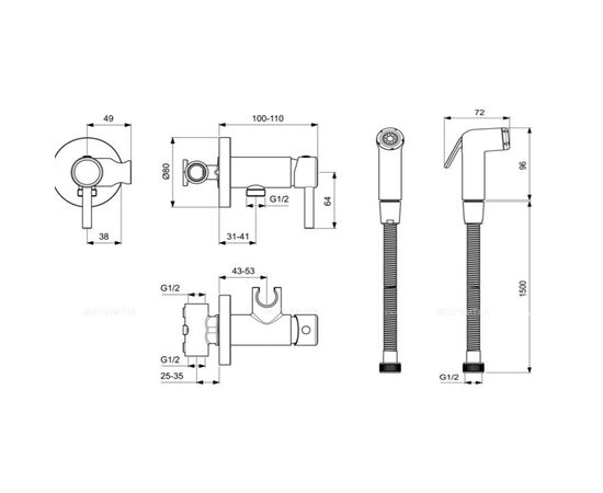 Гигиенический душ ideal standard idealspray bd130aa в Актобе фото № 3