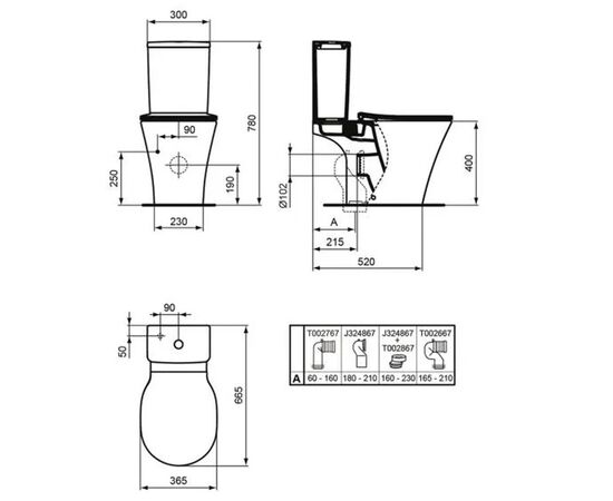 унитаз напольный ideal standard connect air e013701-ukl-bcb02 без микролифта в Актобе фото № 2