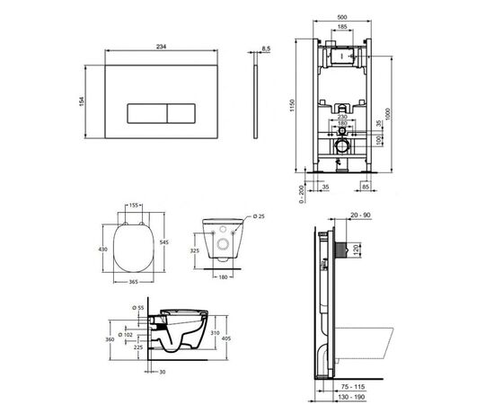 Комплект 4в1 ideal standard connect e803501 r046367 r0115aa в Актобе фото № 2