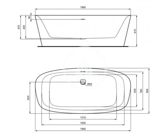 Ванна отдельностоящая 190x90 ideal standard dea k8722v1 в Актобе фото № 5