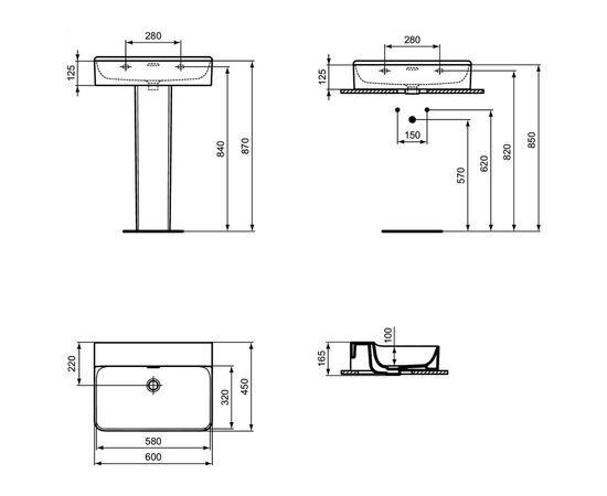 раковина накладная ideal standard conca t378901 60x40 в Актобе фото № 8