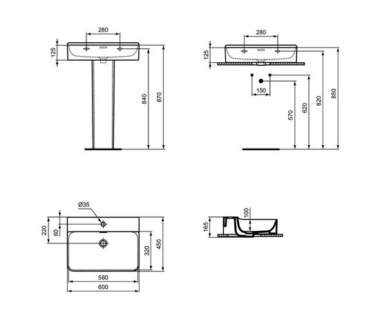 раковина накладная ideal standard conca t381801 60x45 в Актобе фото № 6