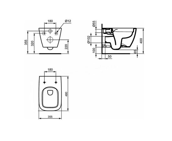 унитаз подвесной ideal standard i.life s t459201 с микролифтом в Актобе фото № 4