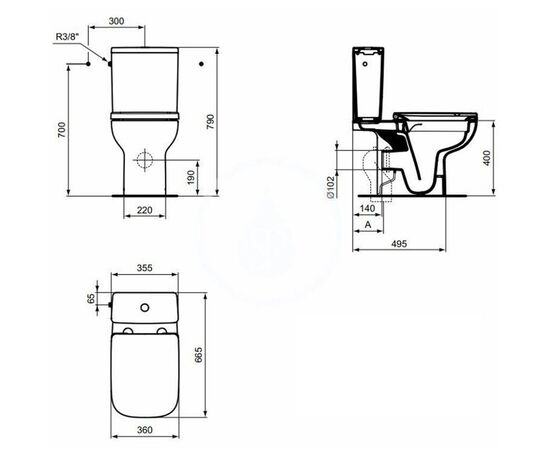 унитаз напольный ideal standard i.life a t472101 в Актобе фото № 8