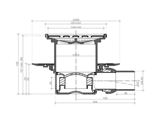 Душевой трап pestan confluo standart plate 13702556 15x15 в Актобе фото № 3