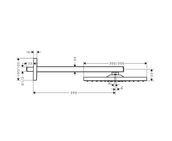 Верхний душ hansgrohe raindance e 300 26238700 1jet матовый белый в Актобе фото № 2