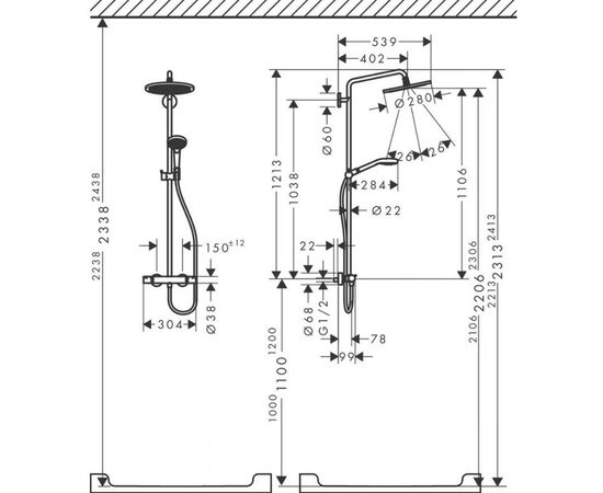 Душевая система hansgrohe croma select s 26890990 в Актобе фото № 2