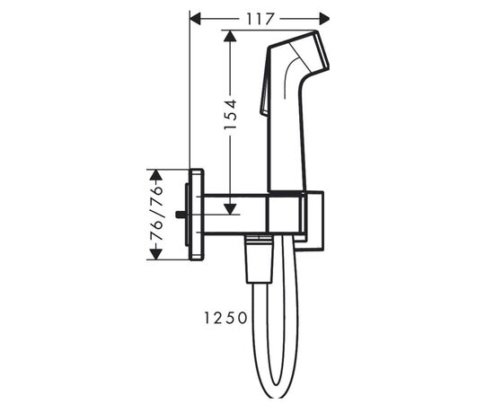 Гигиенический душ hansgrohe bidette e 29233000 125 хром в Актобе фото № 2