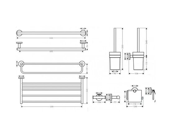 Набор аксессуаров 5в1 hansgrohe logis universal 41728000 хром в Актобе фото № 2