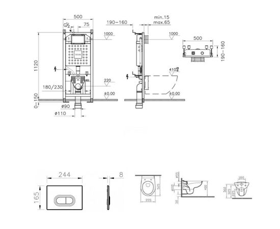 унитаз с инсталляцией 4в1 vitra normus 6855b003-0101 700-1873 slim lift в Актобе фото № 2