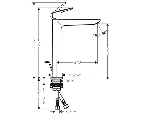 смеситель для раковины hansgrohe logis 71257000 хром в Актобе фото № 2