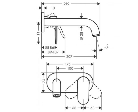 смеситель для раковины hansgrohe vernis blend 71576000 в Актобе фото № 2