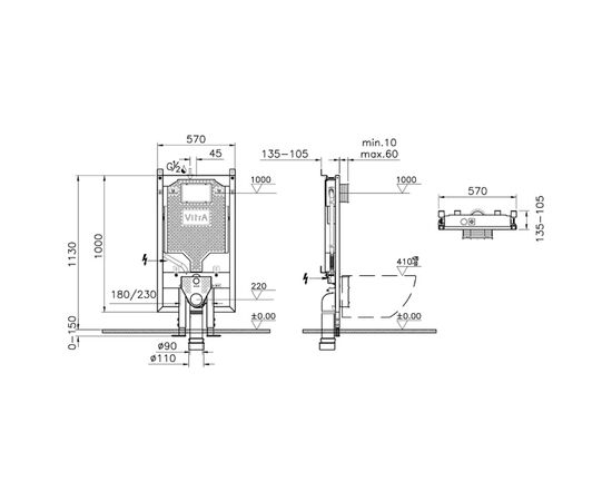 Инсталляция для унитазов vitra vpro 765-5800-01 в Актобе фото № 2