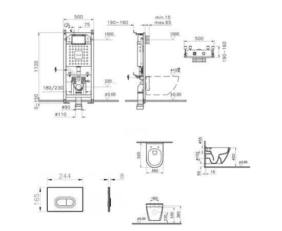 унитаз с инсталляцией 4в1 vitra s50 7740b003-0075 700-1873 slim lift в Актобе фото № 2