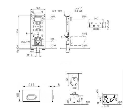 унитаз с инсталляцией 4в1 vitra sento 7748b003-0075 700-1873 slim lift в Актобе фото № 2