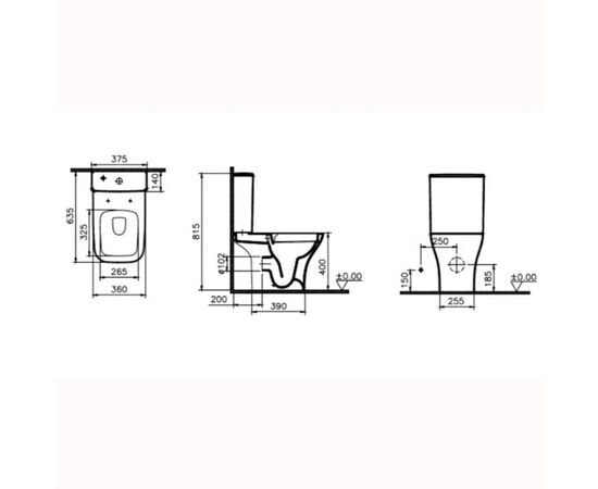 унитаз напольный vitra polar 9843b003-7201 безободковый в Актобе фото № 4