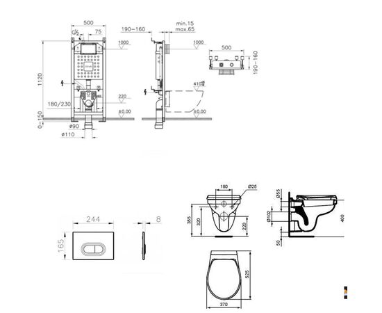 унитаз с инсталляцией 4в1 ideal standard seva fresh e406661 700-1873 в Актобе фото № 2