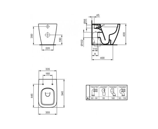 унитаз с инсталляцией 4в1 ideal standard i.life b t461601 r014767 r0121a6 t5003hy в Актобе фото № 4