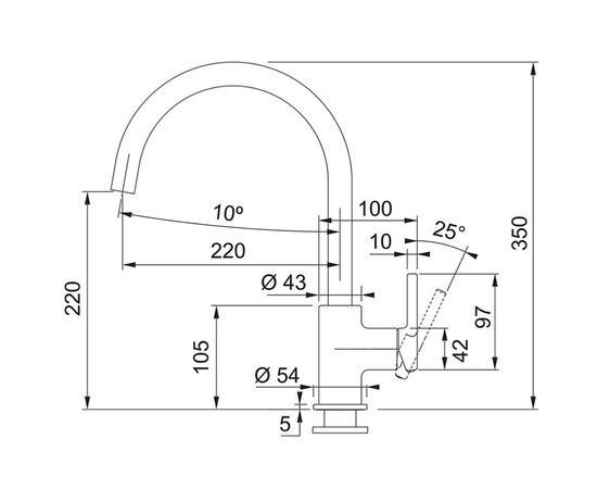 смеситель для кухни franke lina xl 115.0626.019, черный матовый в Актобе фото № 2