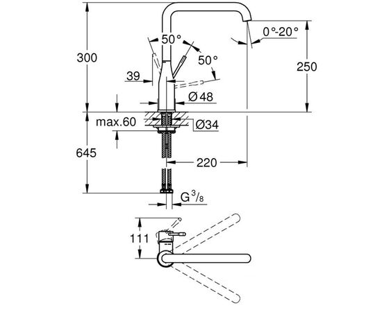 смеситель для кухни grohe accent 30423000 в Актобе фото № 2