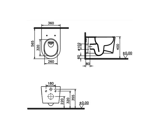 унитаз подвесной vitra nest 7870b403-0075 безободковый в Актобе фото № 3