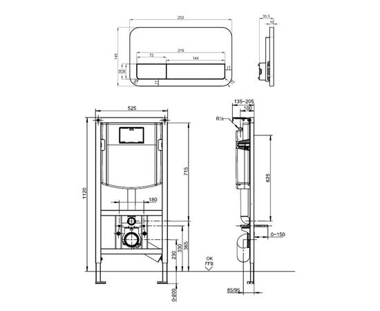 Инсталляция для унитаза 3в1 villeroy&boch 92242700 + 92249061 в Актобе фото № 2