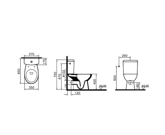 унитаз напольный vitra norm himmel 9864b099-7207 безободковый в Актобе фото № 2