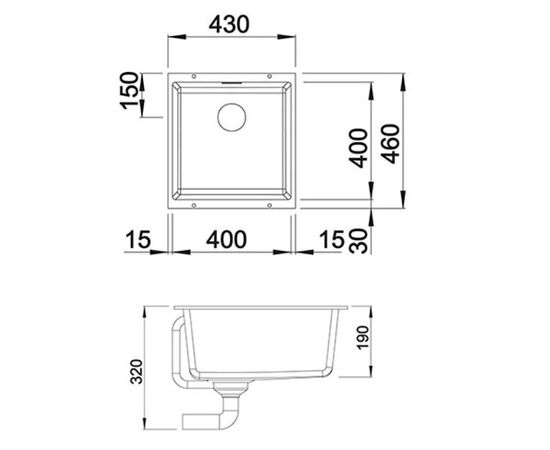 Кухонная мойка blanco subline 400-u 525990 в Актобе фото № 2