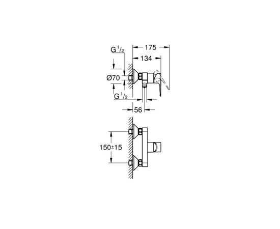 смеситель для душа grohe bauloop 23633001, наружный, хром в Актобе фото № 2