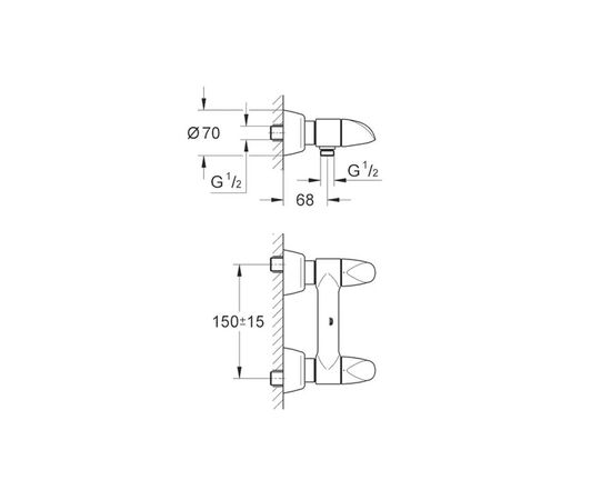 смеситель для душа grohe aria 26008000, наружный, хром в Актобе фото № 2