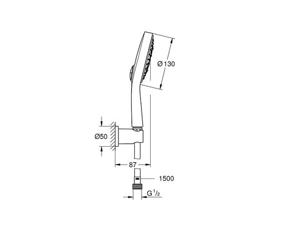 Душевой гарнитур grohe power&soul cosmopolitan 26174ls0, 4 вида струи, белая луна/хром в Актобе фото № 2