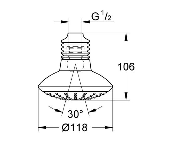 Верхний душ grohe euphoria 110 mono 27270000, хром в Актобе фото № 2