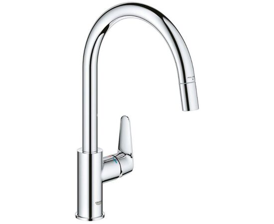 смеситель для кухни grohe baucurve 30547000, выдвижной излив, хром в Актобе фото № 1