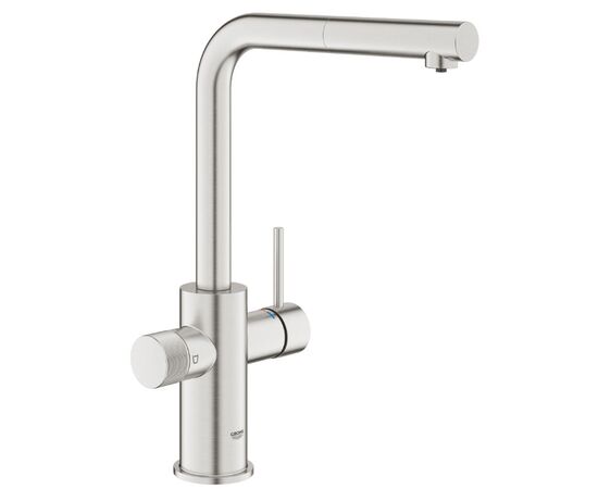 смеситель для кухни grohe blue pure minta 30590dc0, выдвижной излив, суперсталь в Актобе фото № 1