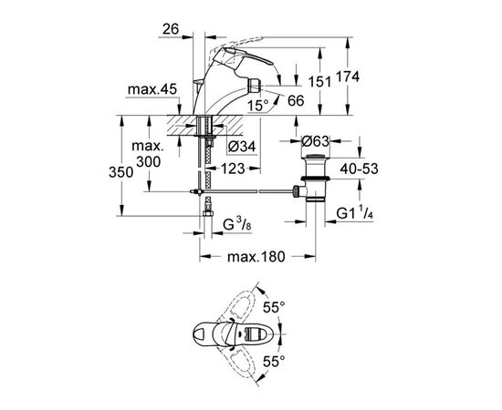 смеситель для биде grohe chiara 32463000, хром в Актобе фото № 2