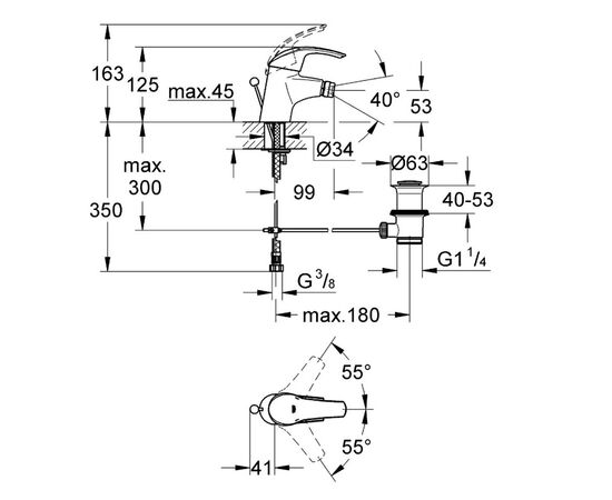 смеситель для биде grohe eurosmart 32929001, хром в Актобе фото № 2