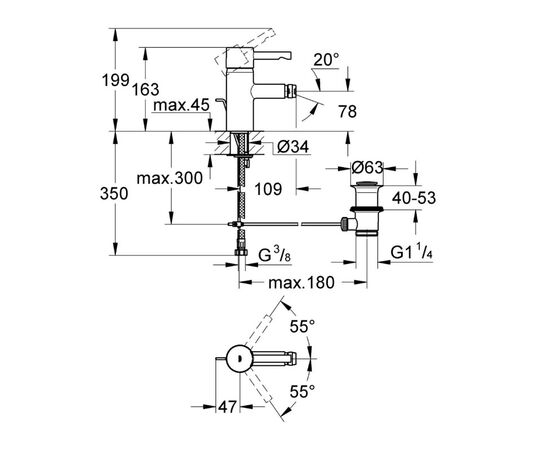 смеситель для биде grohe essence 33603000, хром в Актобе фото № 2