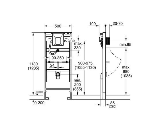 Инсталляция для писсуара grohe rapid sl 38786001 в Актобе фото № 2