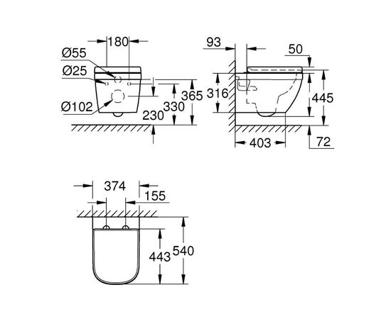 унитаз подвесной grohe euro ceramic 39703000 с сиденьем, альпин-белый в Актобе фото № 2