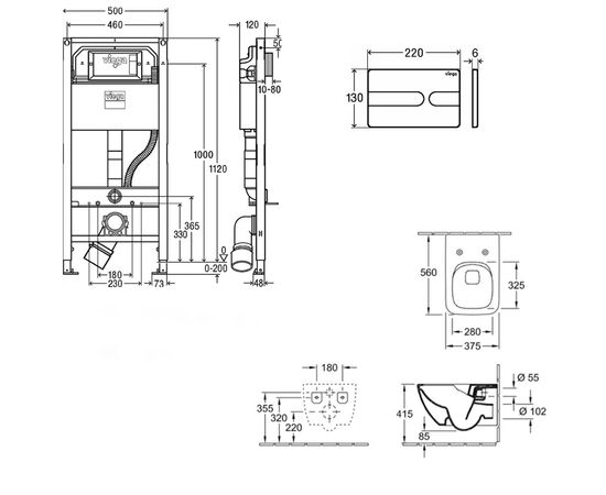 унитаз с инсталляцией 4в1 villeroy&boch venticello 4611rlr1 792862 в Актобе фото № 2