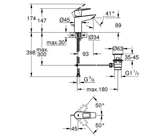 смеситель для раковины grohe bauloop 23335001, хром в Актобе фото № 2