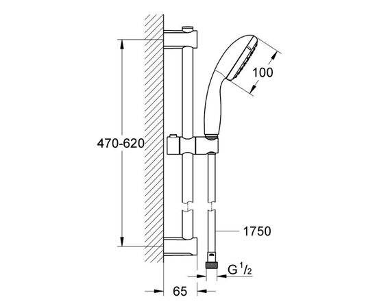 Душевой гарнитур grohe vitalio start 279482430, черный матовый в Актобе фото № 2