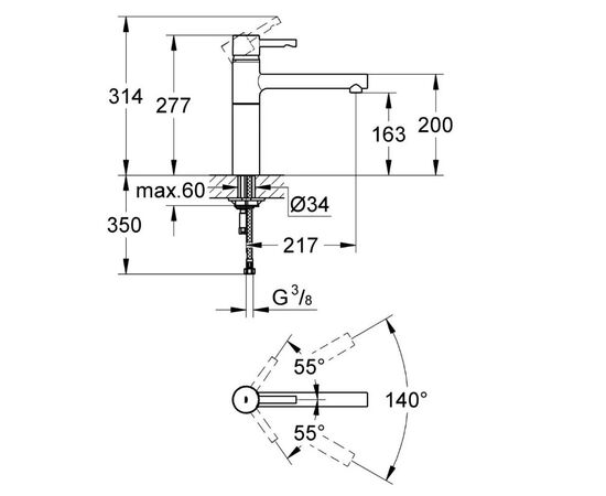 смеситель для кухни grohe essence 32105000, хром в Актобе фото № 2