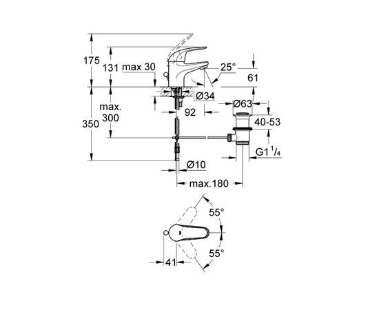 смеситель для раковины grohe euroeco 32732000, хром в Актобе фото № 2