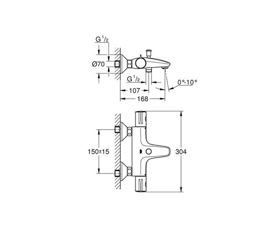 термостат для ванны grohe grohtherm 800 34576000, наружный, хром в Актобе фото № 2