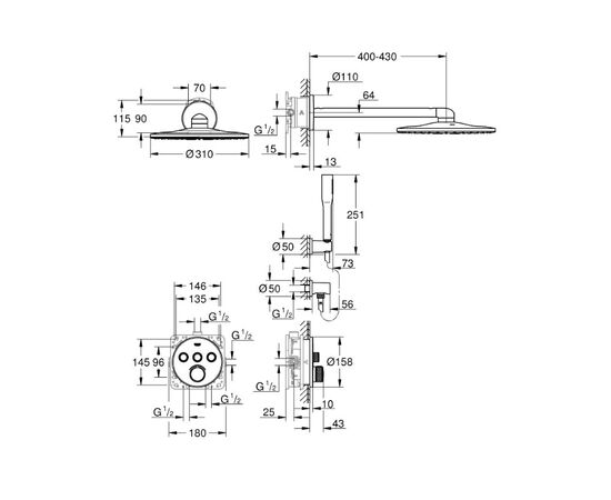 Встраиваемая душевая система grohe smartcontrol 34709000, хром в Актобе фото № 2