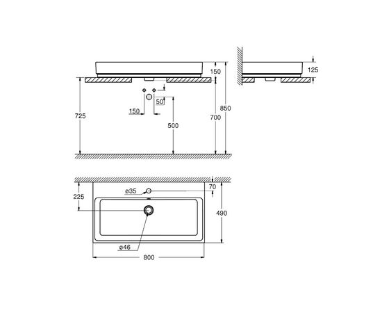 раковина накладная grohe cube ceramic 3947600h 80см в Актобе фото № 3